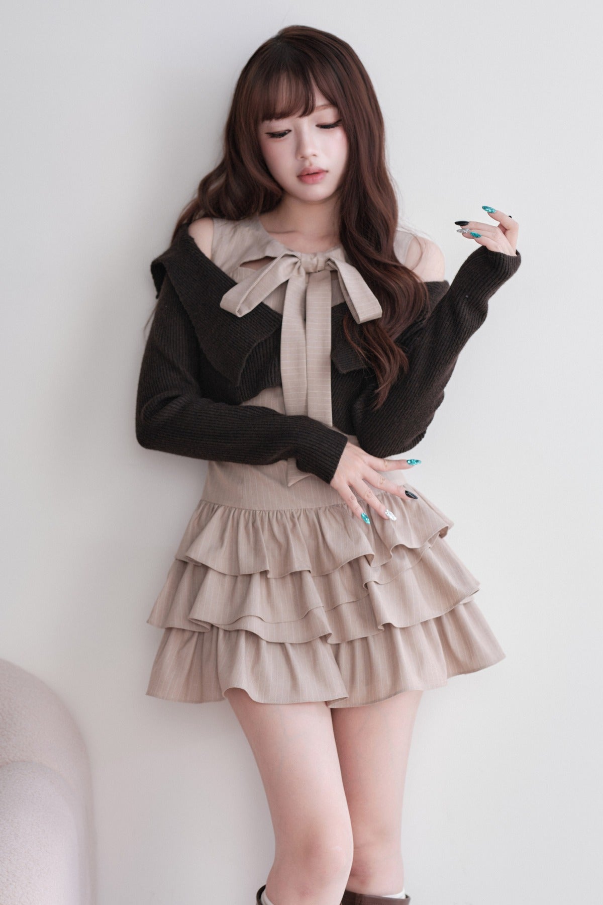 Multi-Layered Knit Top and Dress Set