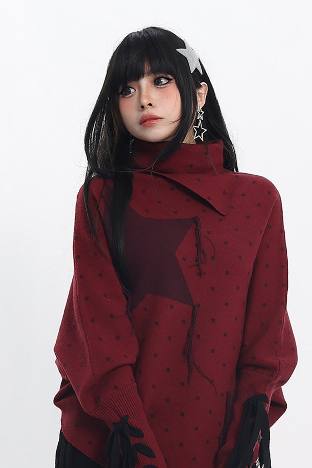 Polka Dot Star Knit Top