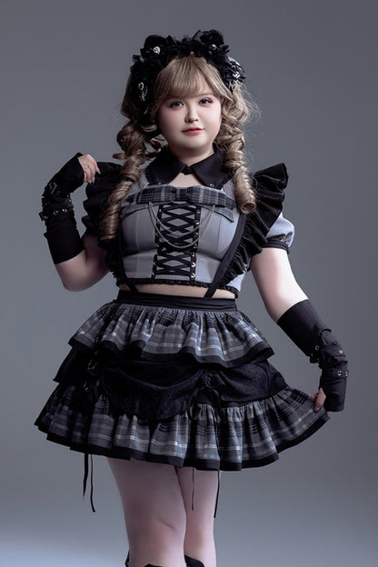 ミッドナイト小悪魔チェックアイドルロリータドレス