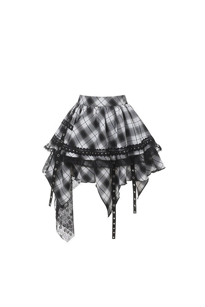 Dark Irregular Skirt Knit Top Set-Up