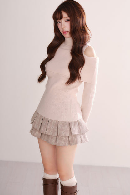 Off-Shoulder Shawl Pullover Sweater