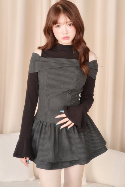 Long Sleeve Knitted Striped Dress