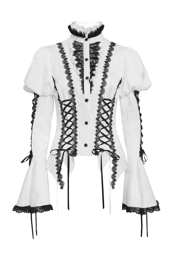 Gothic Lace-Up Princess Sleeve Shirt
