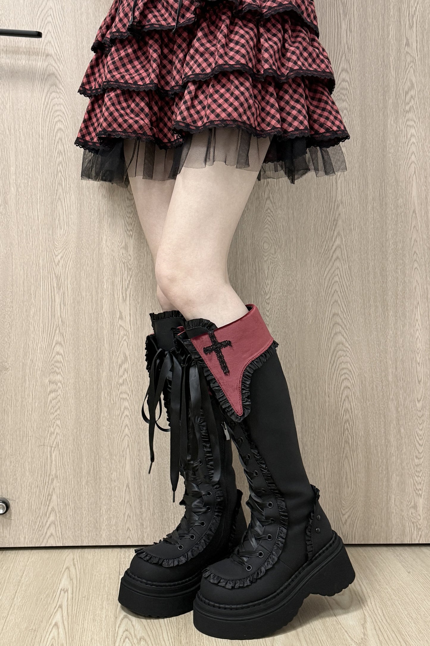 Gothic Cross Platform Boots