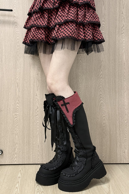 Gothic Cross Platform Boots