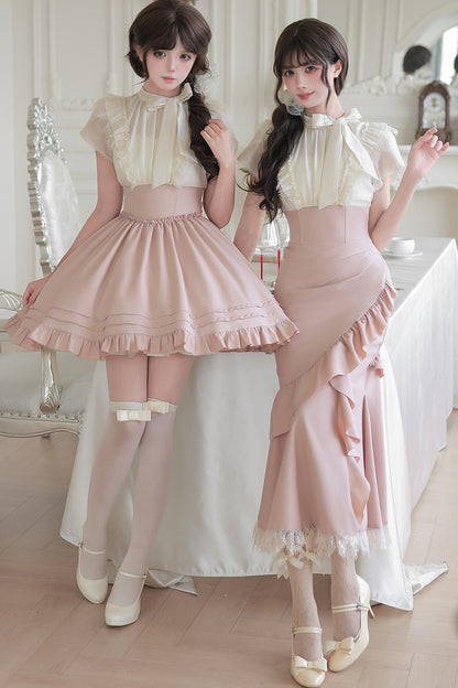 Blush Corset Ruffle Dress
