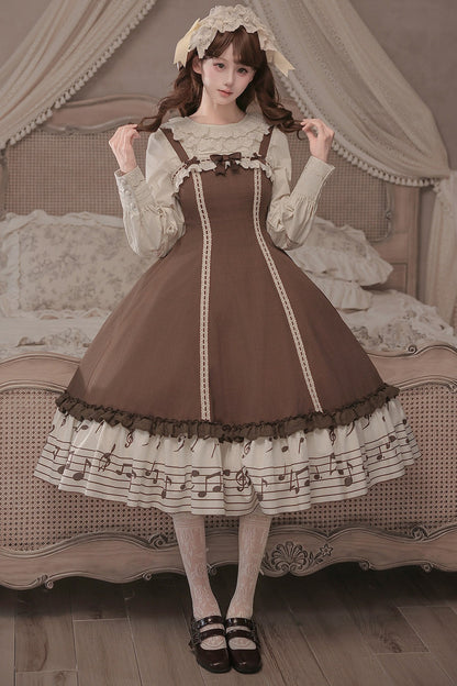 Bedrucktes Rüschenkleid- und Hemd-Set