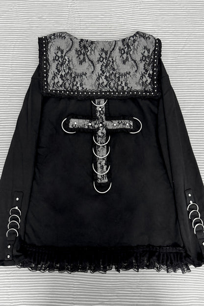 Skull Print Long Sleeve Dress
