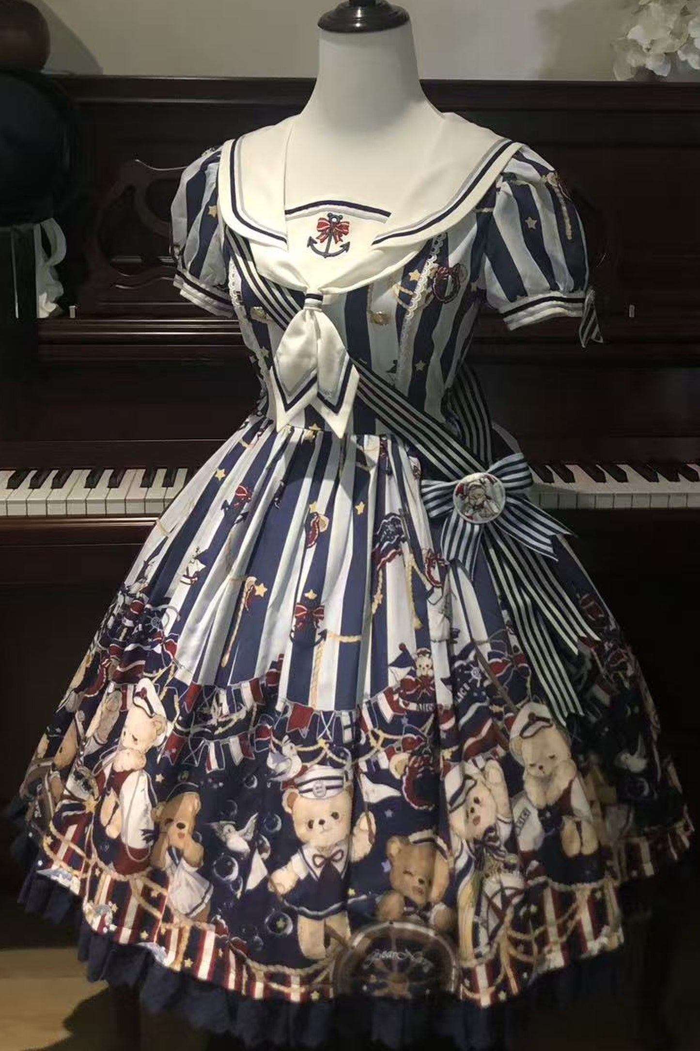 Navy Bear Sailor Collar Lolita Dress
