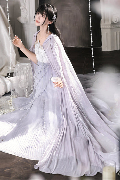 Kleid-Set im griechischen Stil mit Empire-Taille und Cape