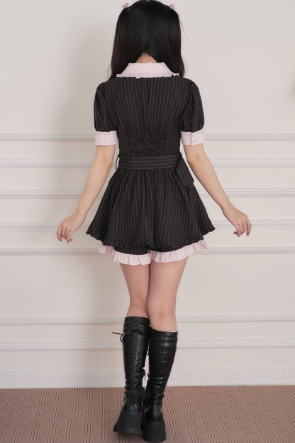Ryousangata-Idolkleid mit Doppelschleife + kurze Hose