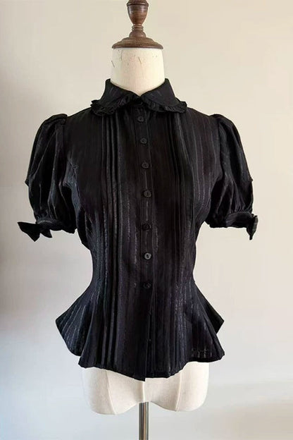 Bow Short Sleeve Blouse