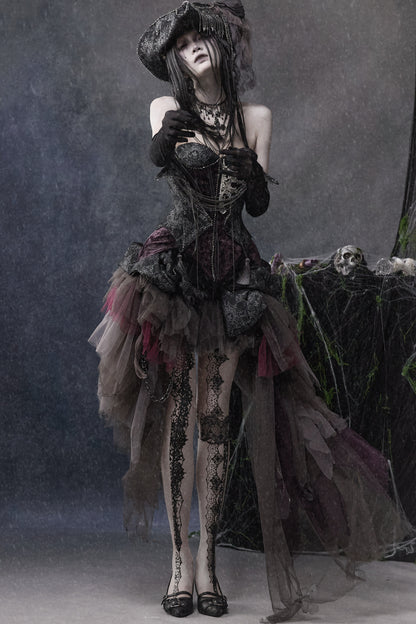 Asymmetrischer Gothic-Meshrock