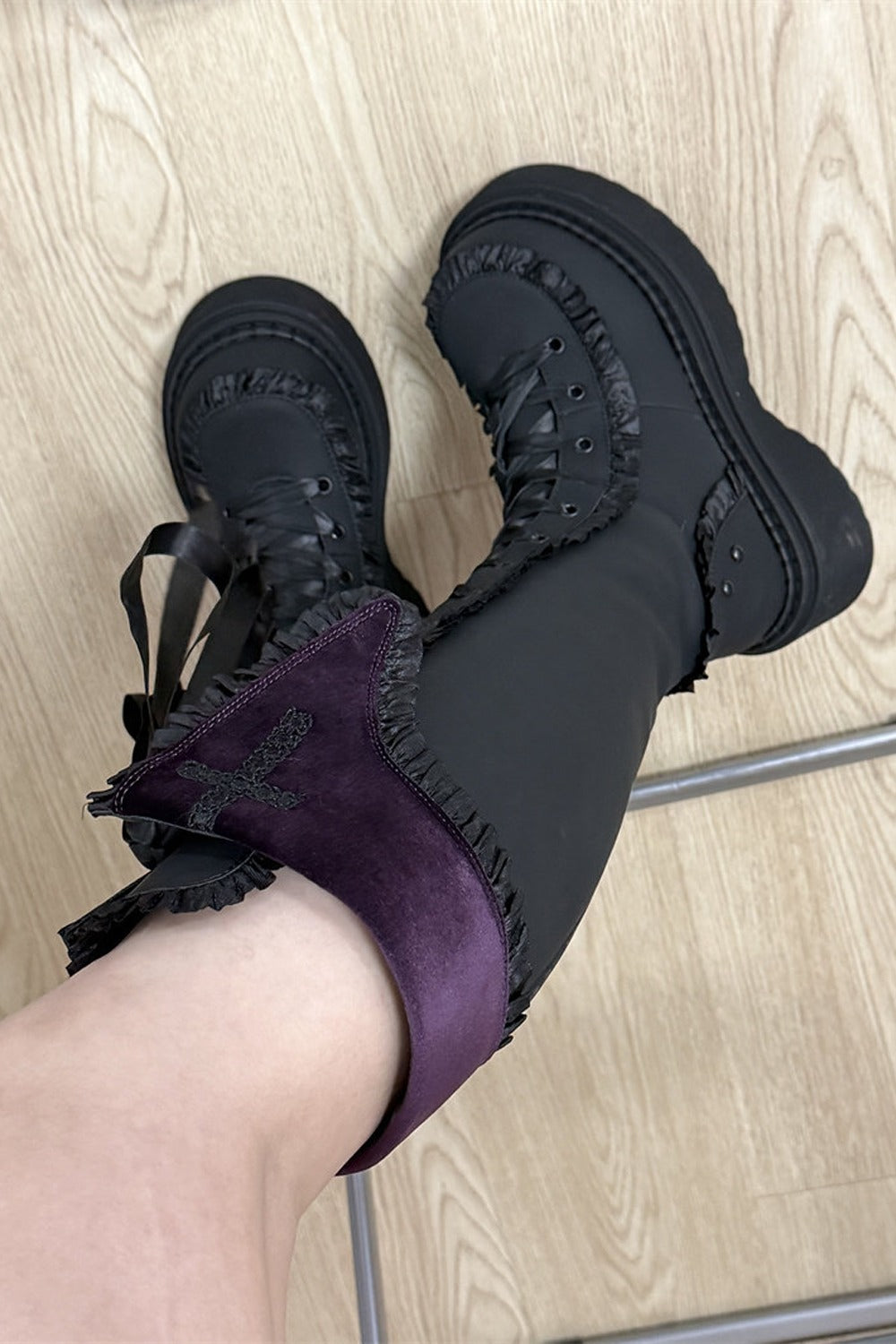 Gothic Cross Platform Boots