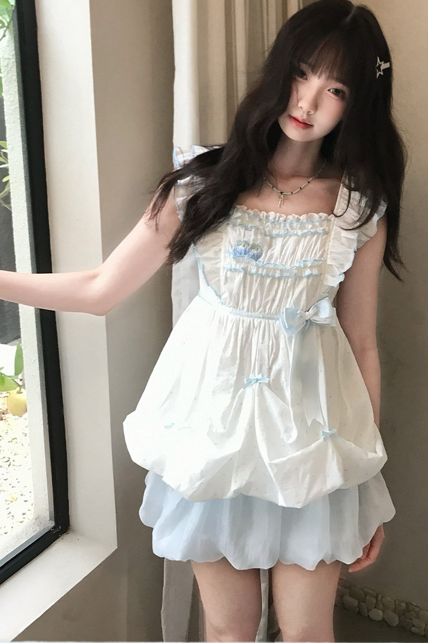 ブルーベリーケーキバルーントップス+スカート