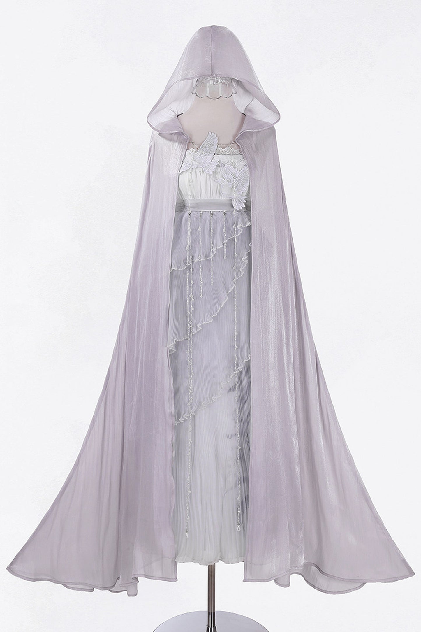 Kleid-Set im griechischen Stil mit Empire-Taille und Cape