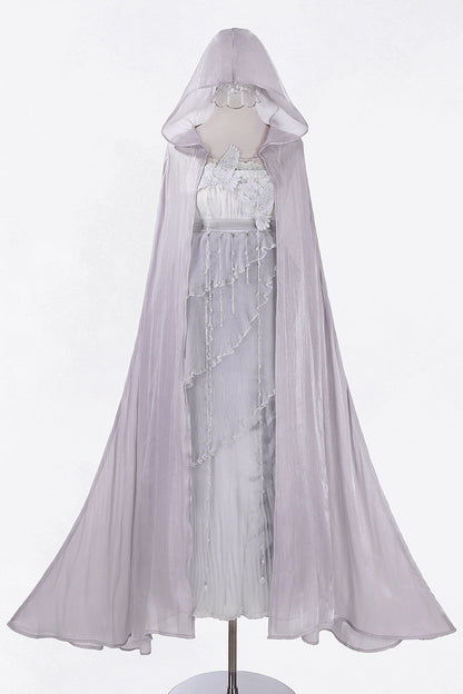 Kleid-Set im griechischen Stil mit Empire-Taille und Cape