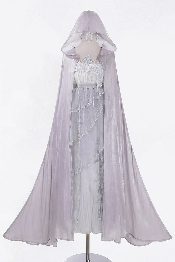 Greek Style Empire Waist Cape Dress Set-Up