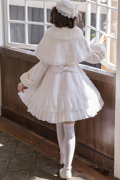 Lace Trim Bowknot Lolita Coat
