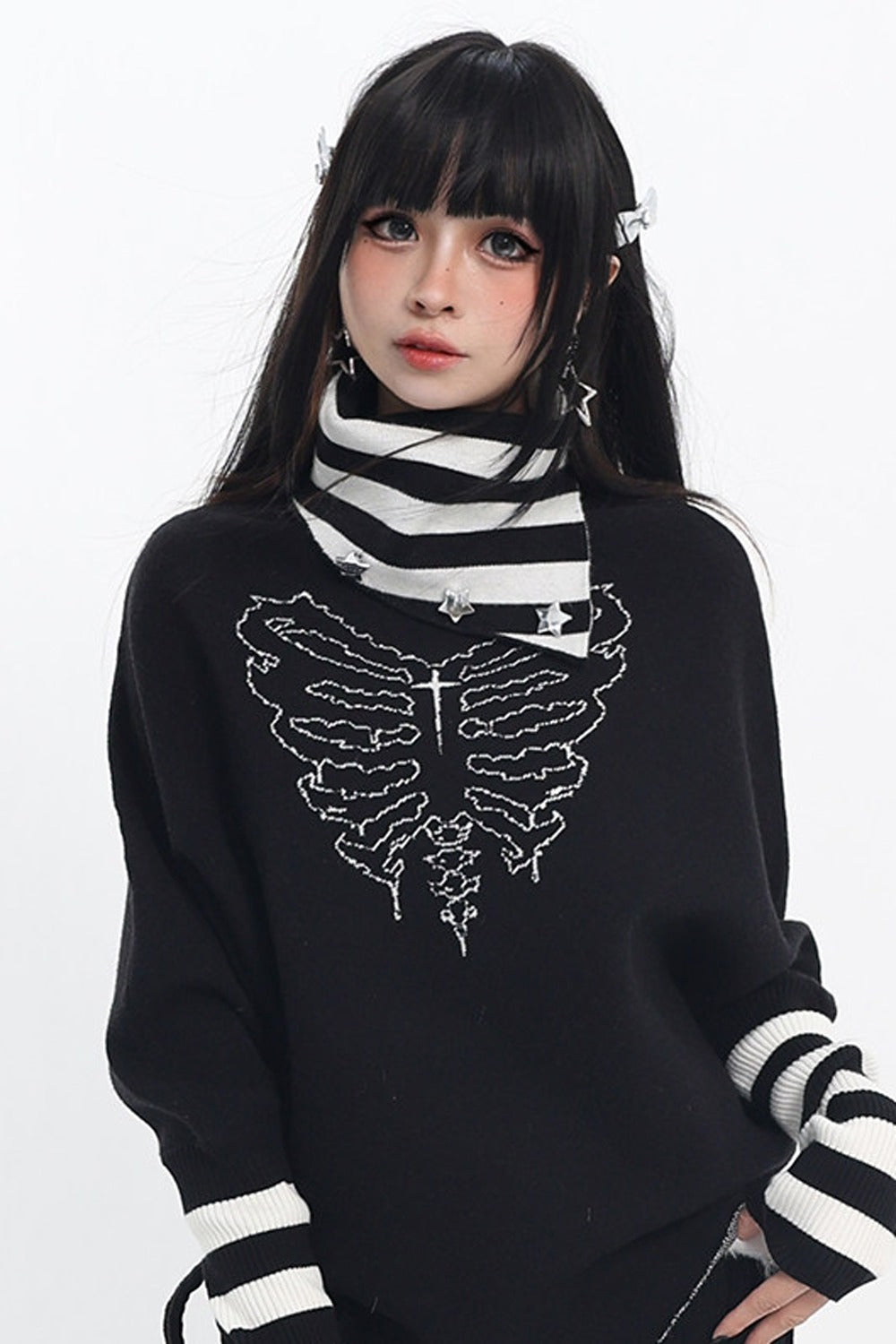 Dark Striped Turtleneck Knitwear