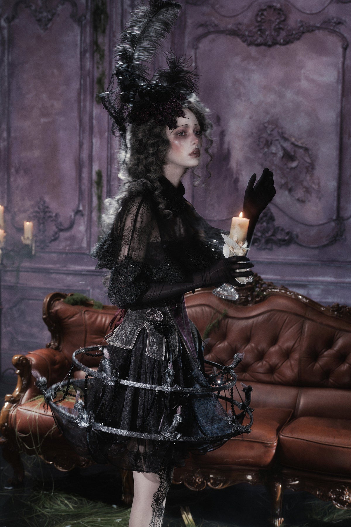 Gothic Black Lace Cape