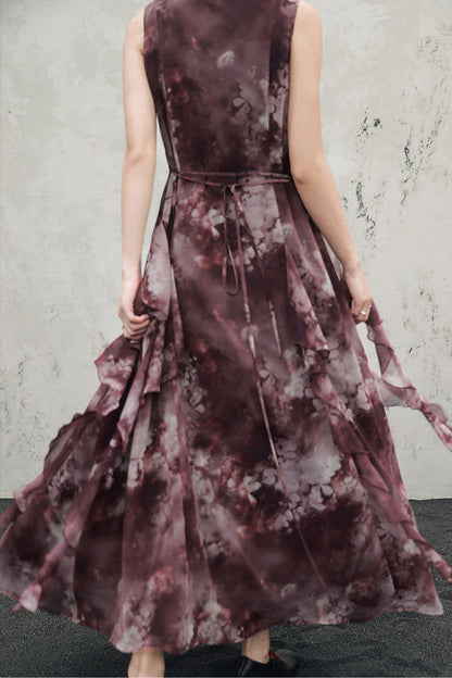 abito in chiffon rosso intenso