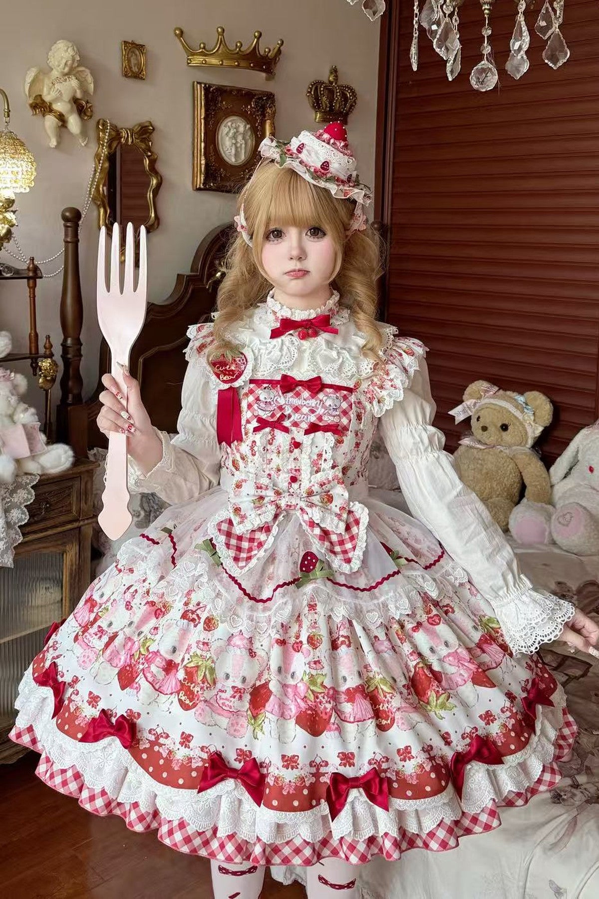 Abito Lolita Orsetto Fragola Dolce