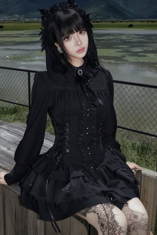 Gothic Patchwork Corset Dress