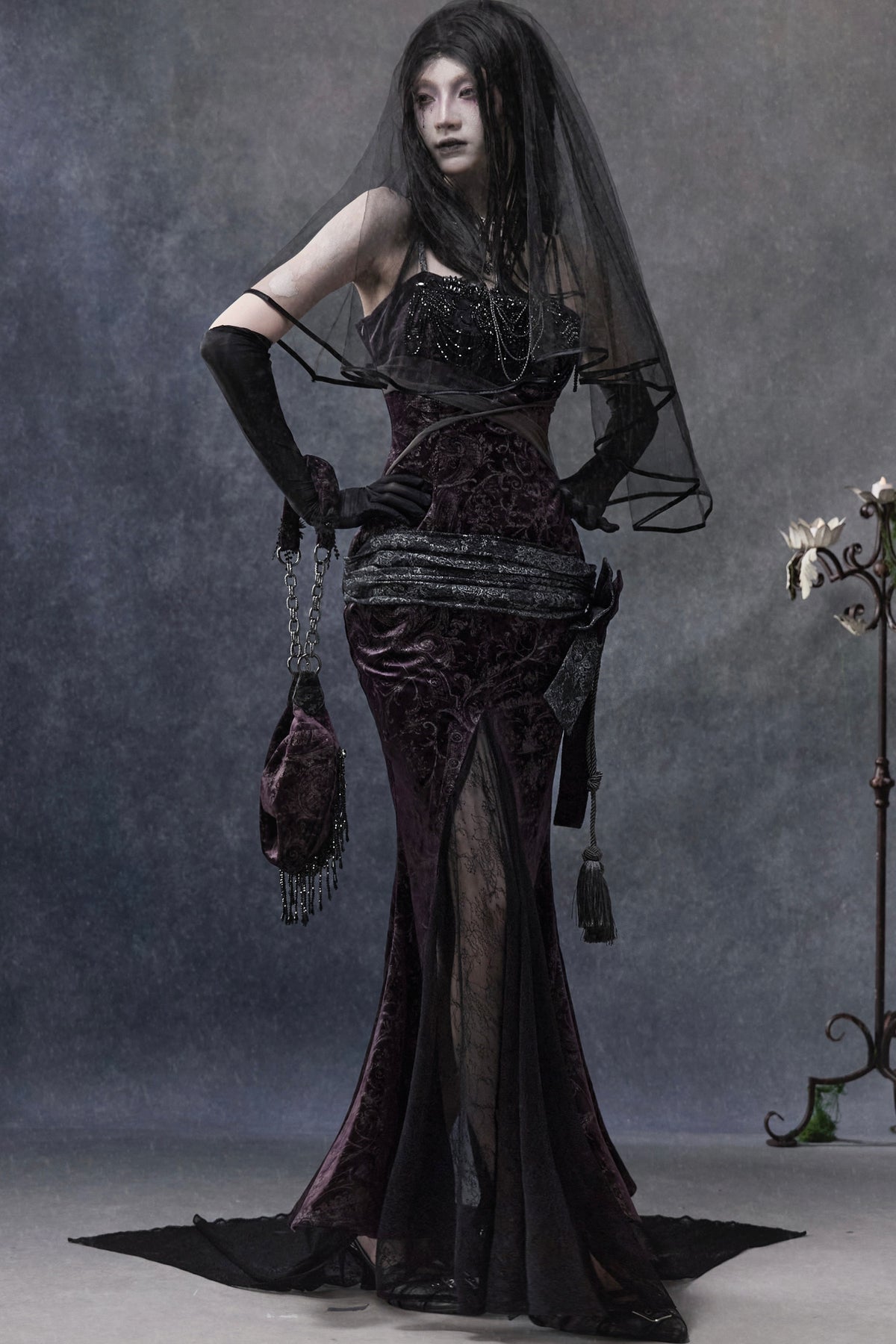 Robe sirène gothique en velours