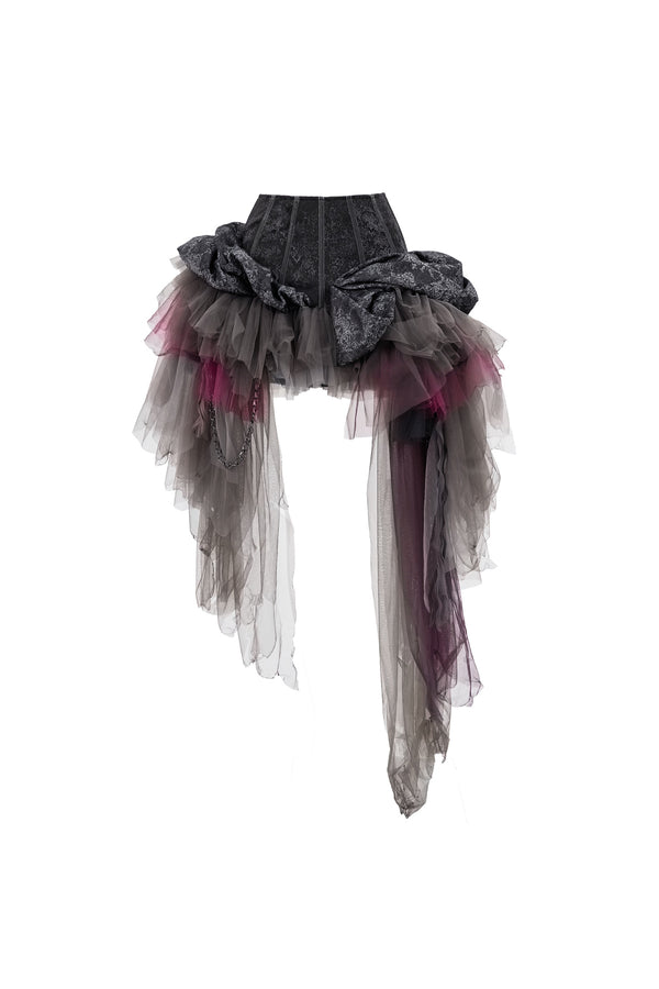 Gothic Mesh Asymmetrical Skirt