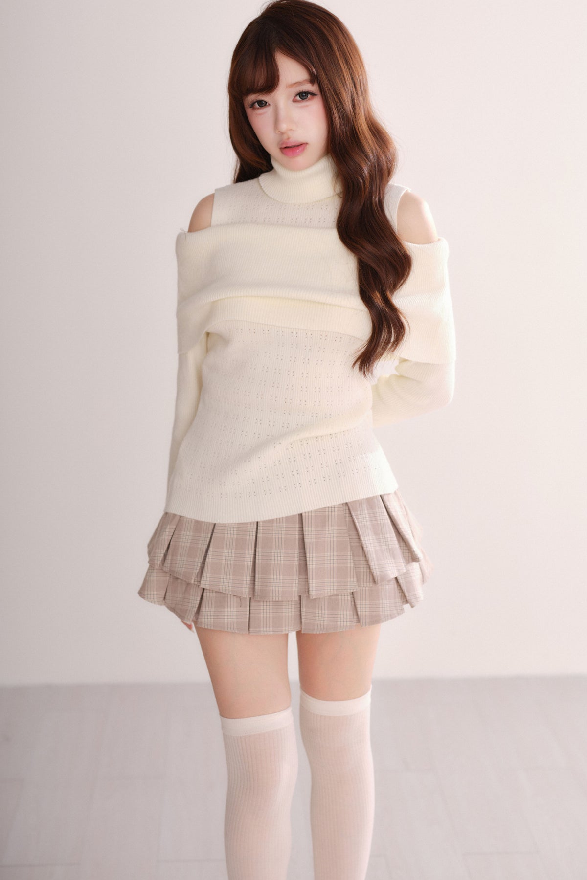 Off-Shoulder Shawl Pullover Sweater