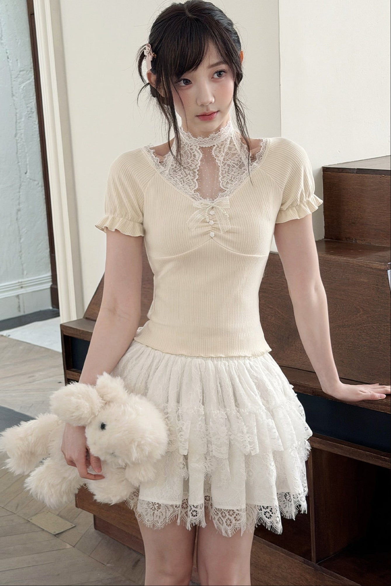 Dolly Lace Choker Top + Skirt