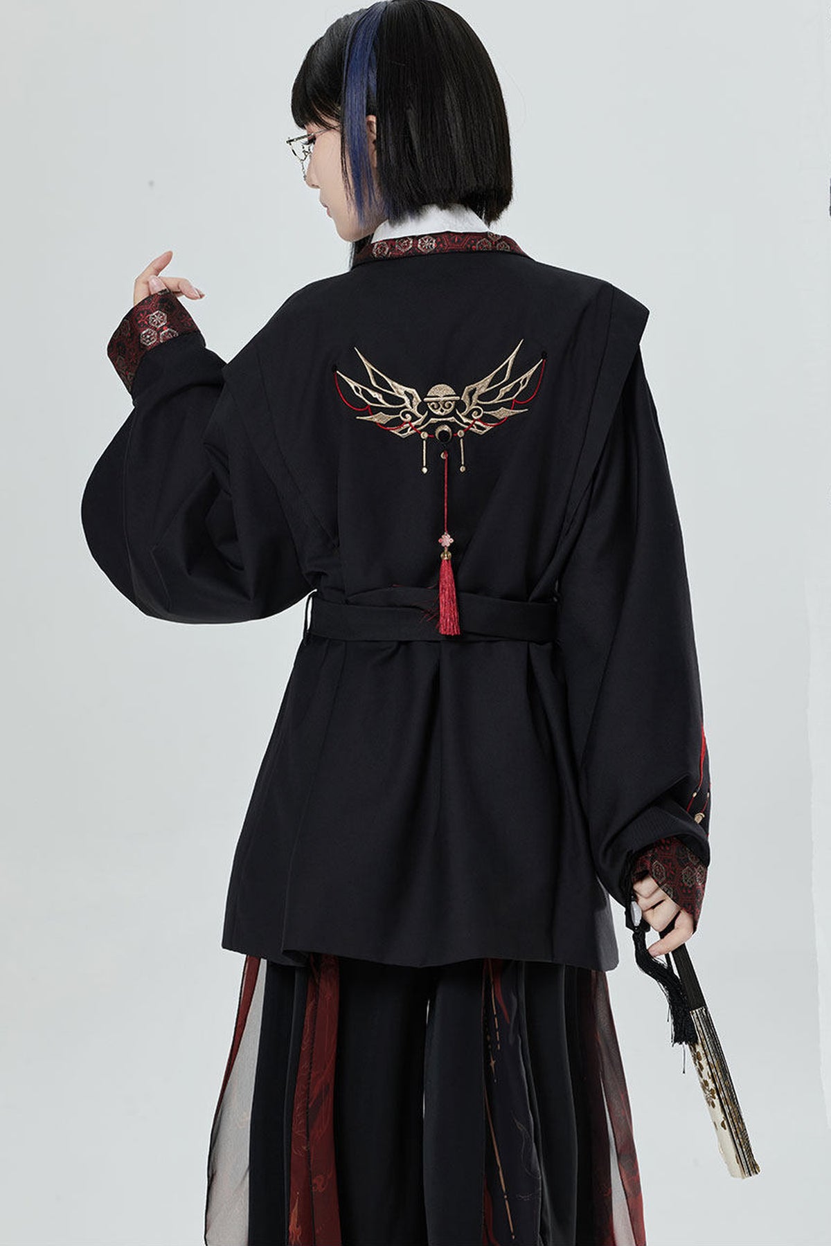 Chinese Style Embroidered Trench Coat and Pants Set-Up