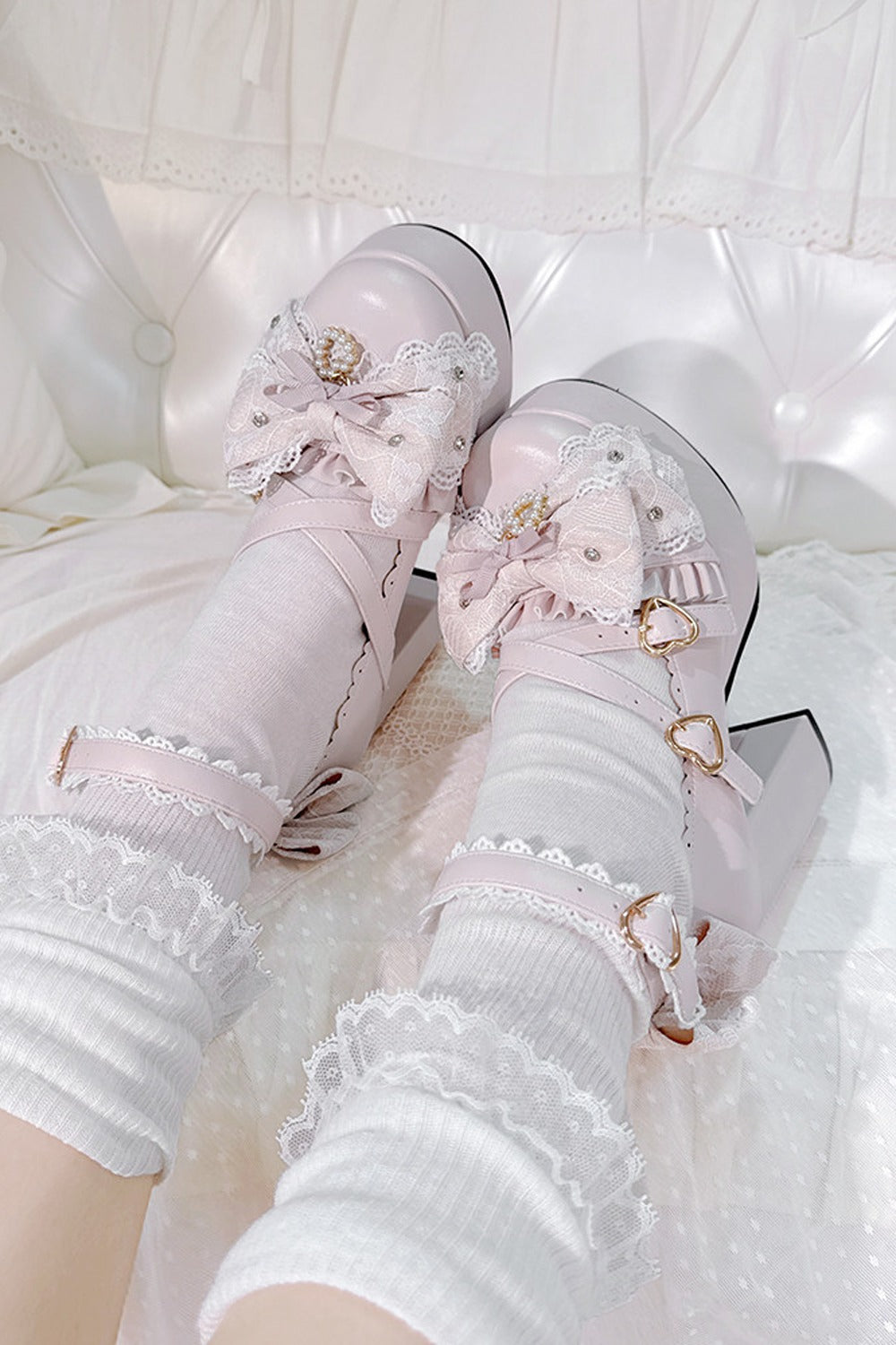 Lace-Up Bow-Knot High Heels