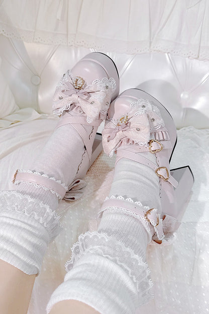 Lace-Up Bow-Knot High Heels