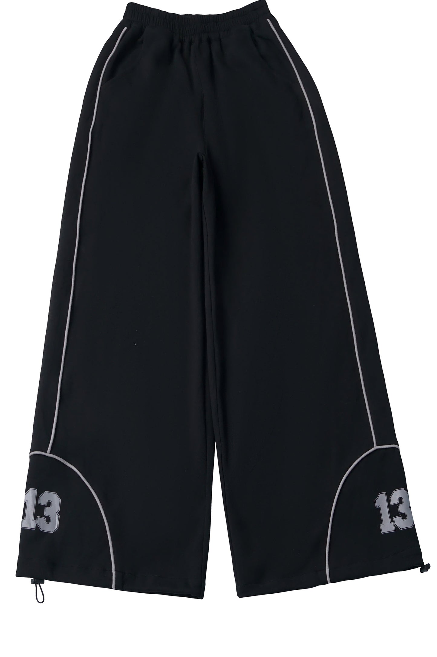 Black Gray Color Block Chain Tie Sweatshirt And Pants Set-Up