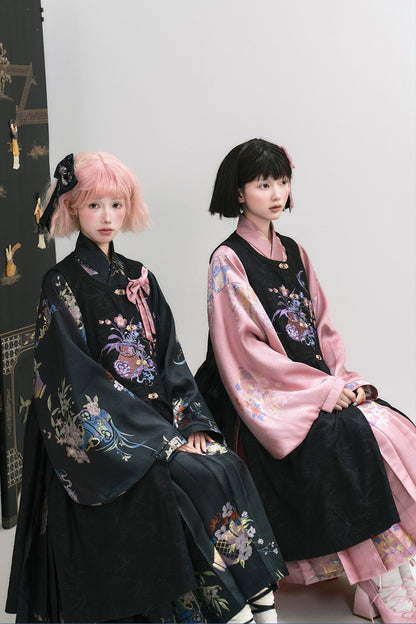 Floral Hanfu Puffy Dress Set