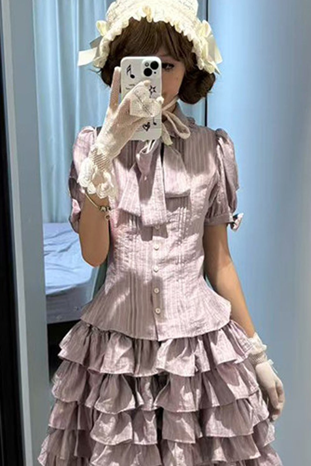 Bow Short Sleeve Blouse