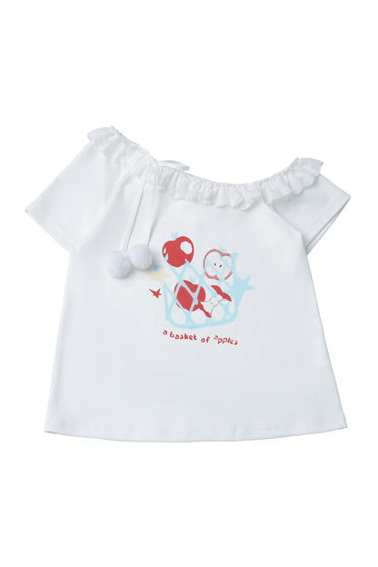 Apple Ribbon Balloon Pinafore Dress Set