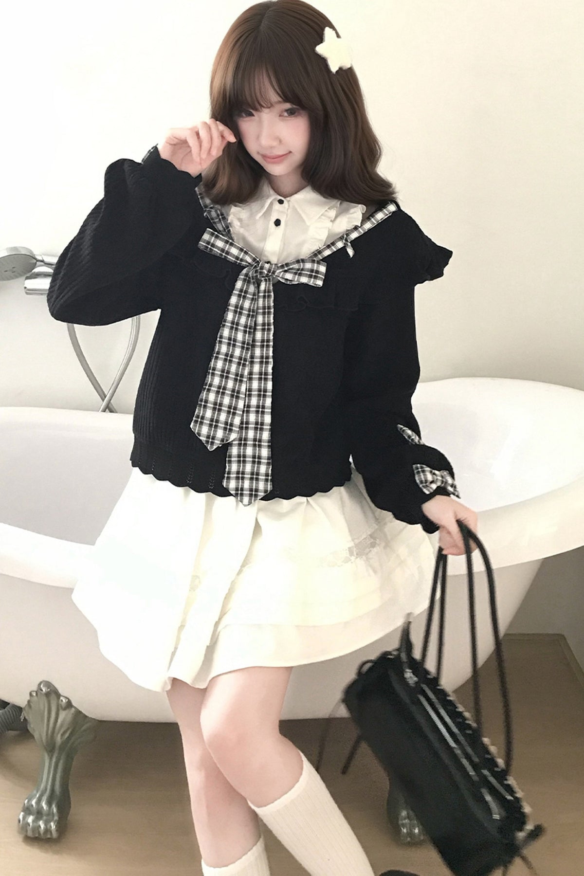 Tie Knit Sweater and Skirt Set