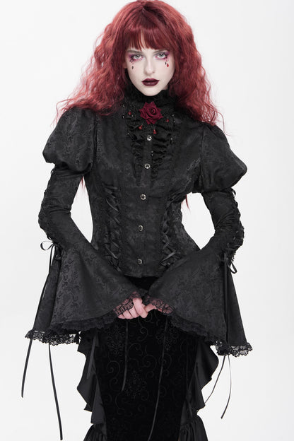 Chemise gothique à laçage et manches princesse