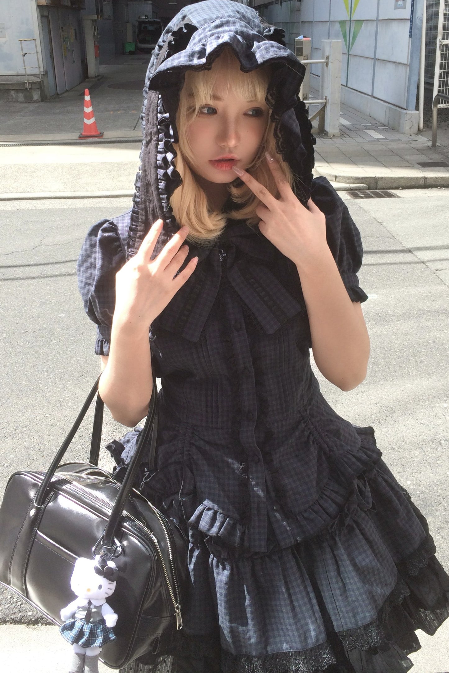 Hooded Rabbit Ear Top and Skirt Set