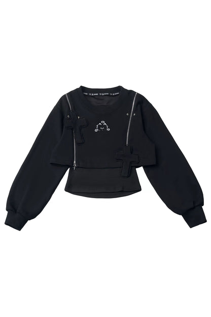Midnight Stripe Black Layered Set