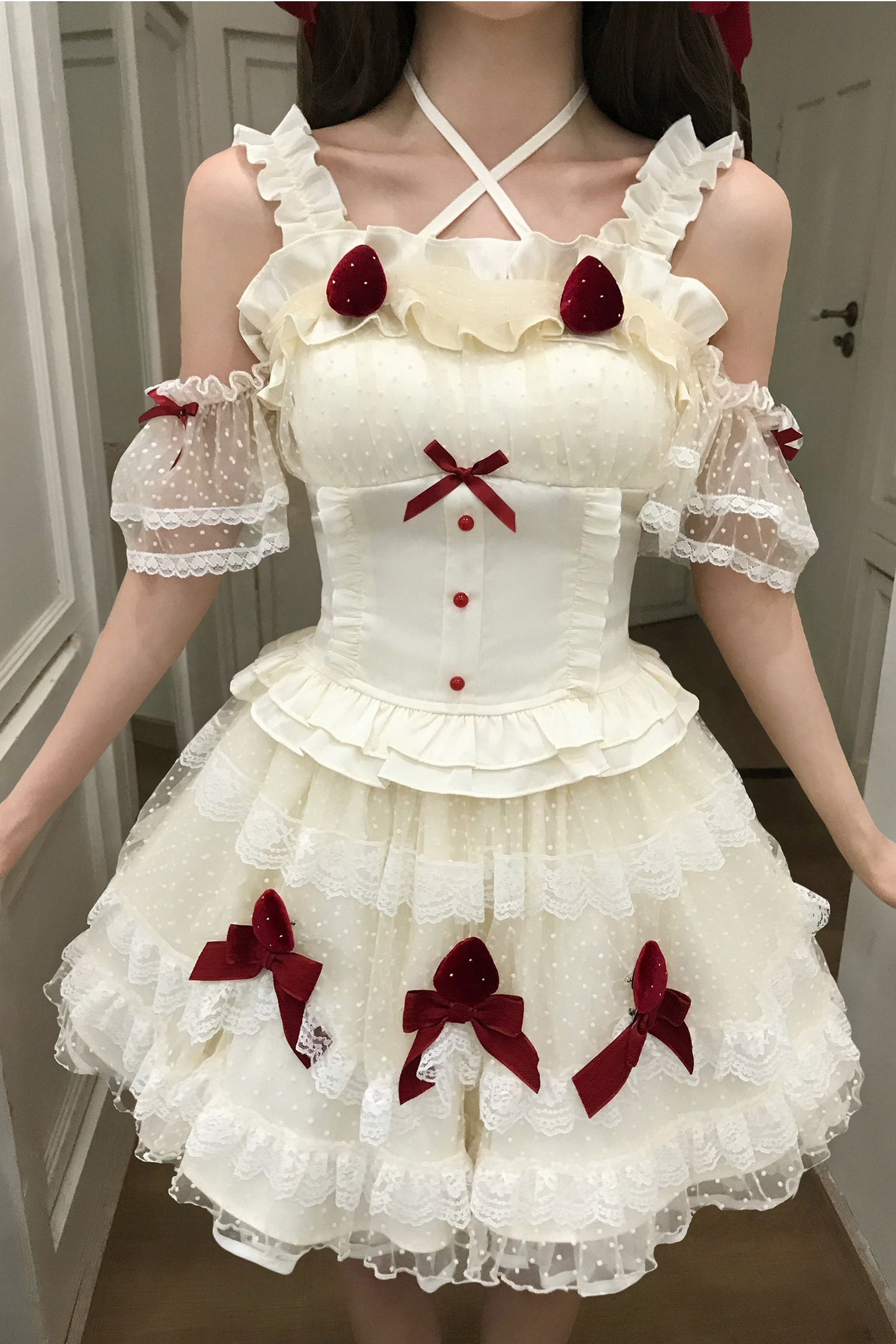 ストロベリーリボンドールケーキセットアップ