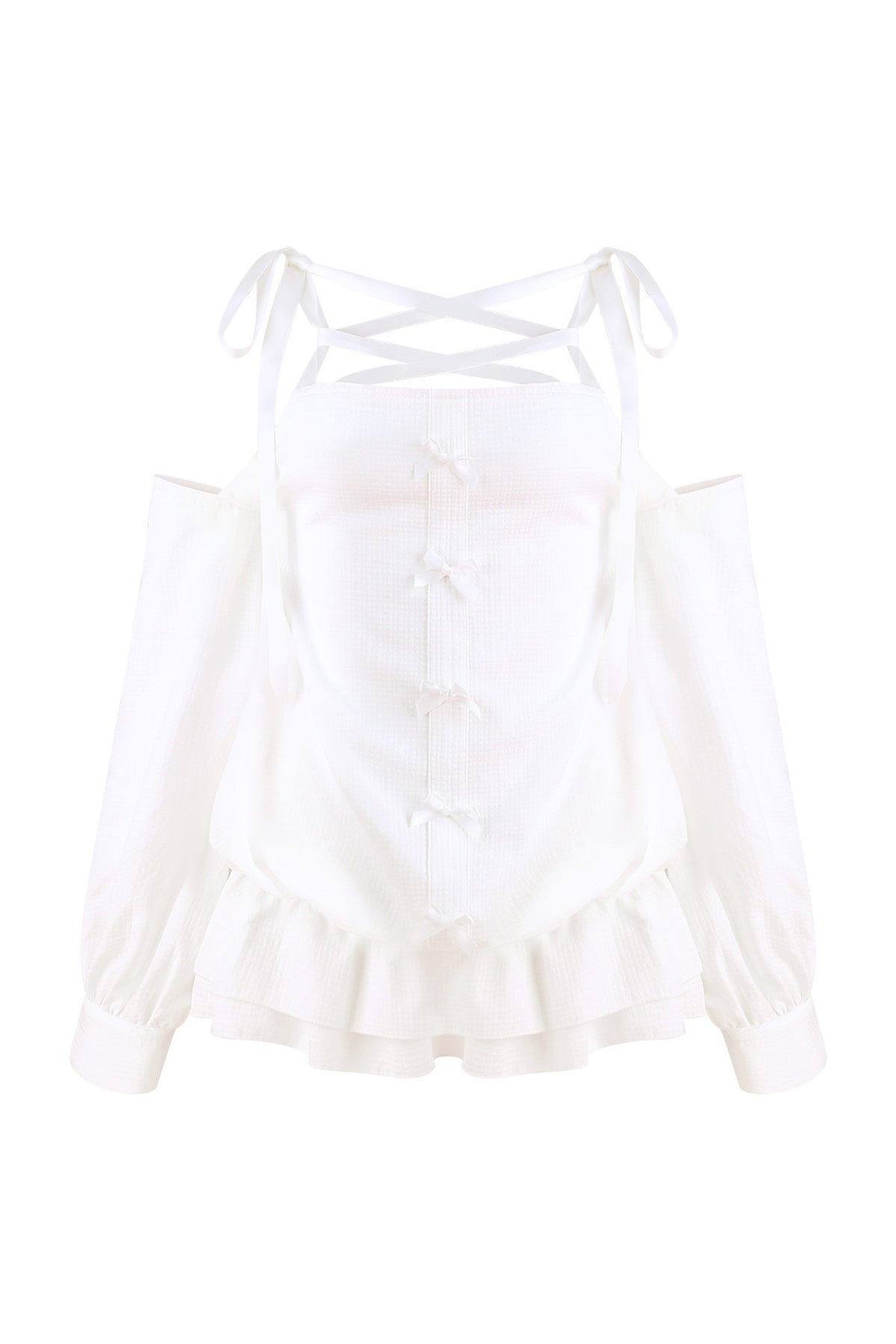 White Off-Shoulder Top and Tiered Skirt Set-Up