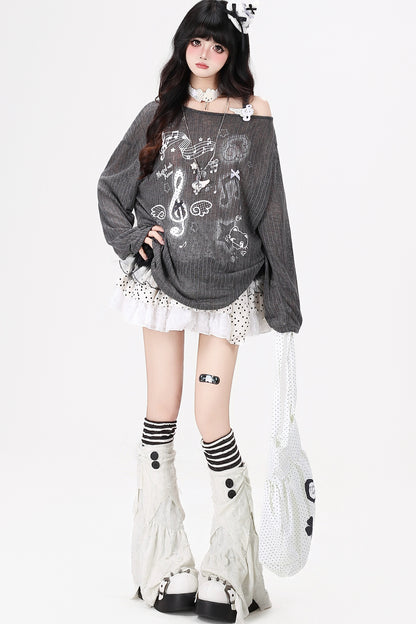 Musical-Off-Shoulder-Oberteil