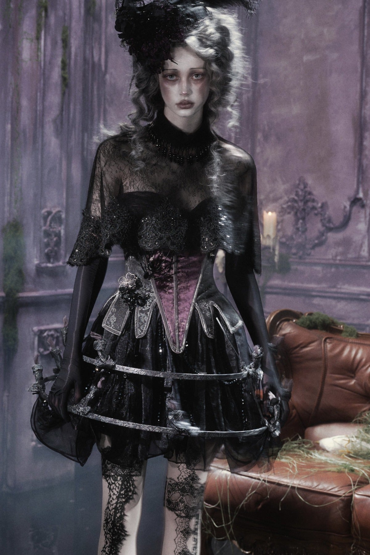 Gothic Black Lace Cape