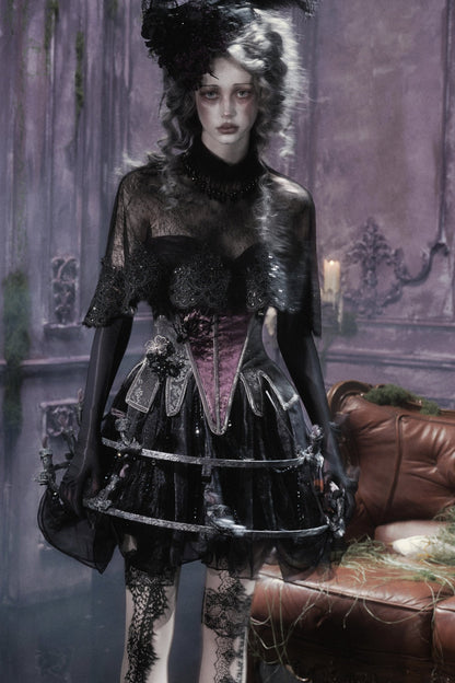 Gothic Black Lace Cape