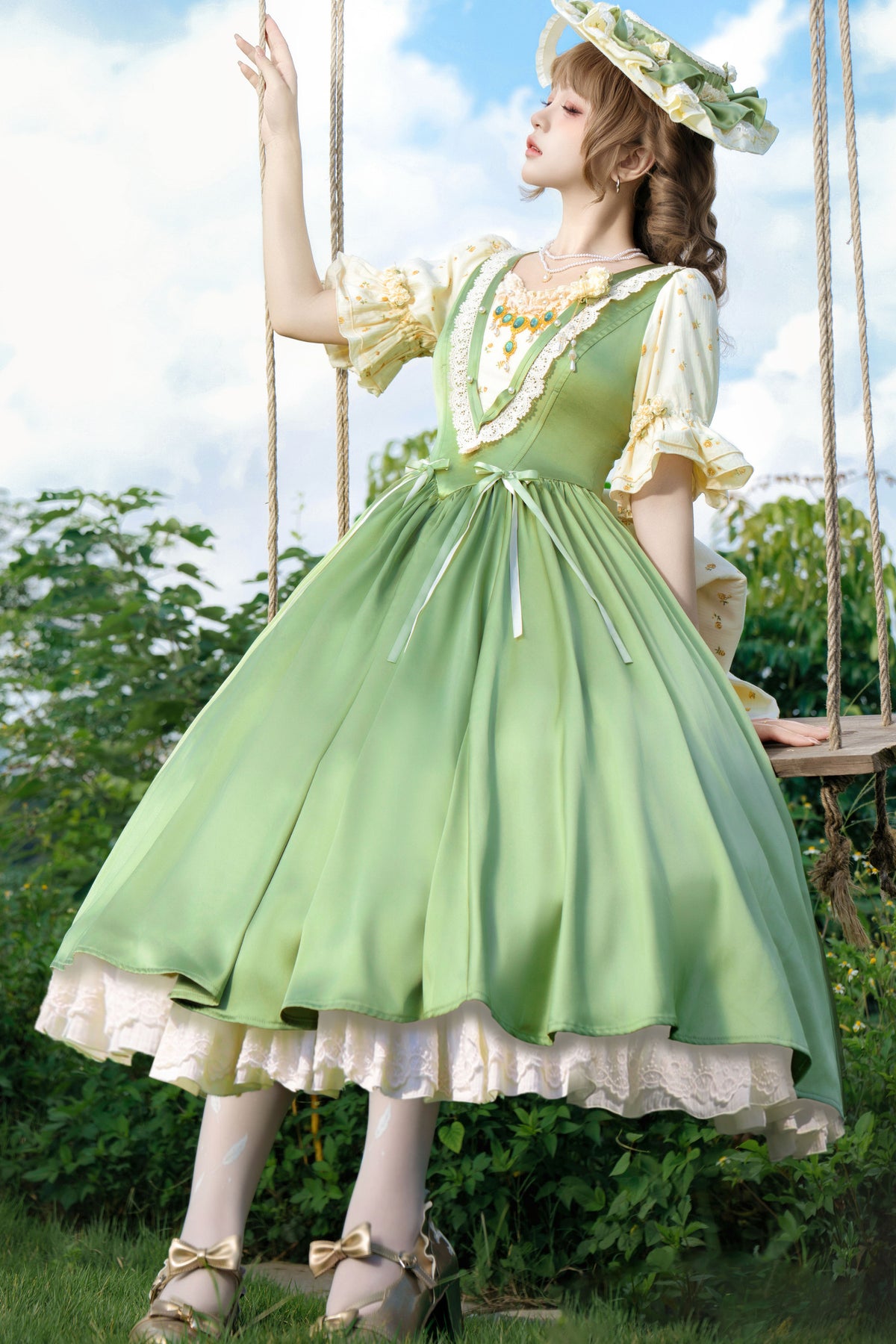 Langes Lolita-Kleid „Frühlingslied“
