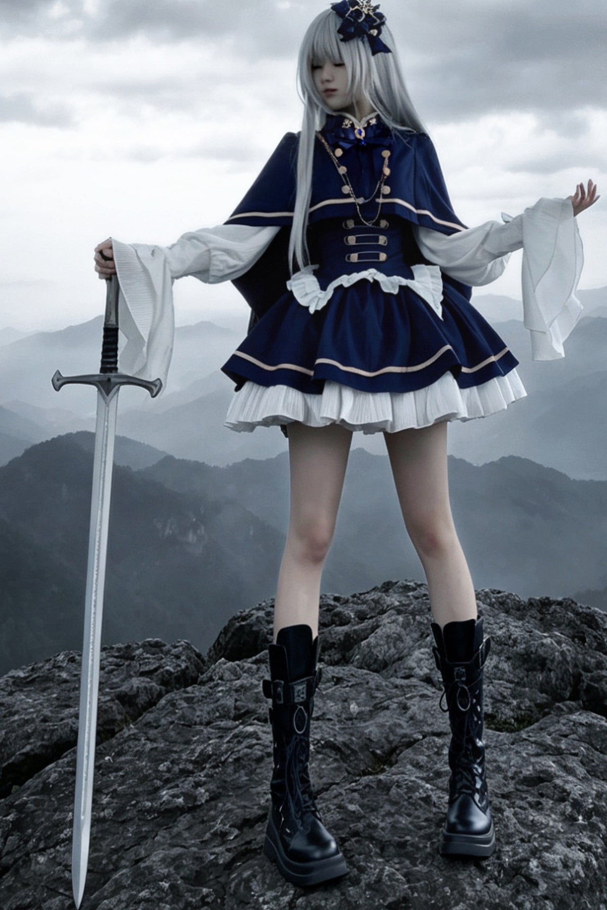 Royal Academy ensemble robe longue et cape